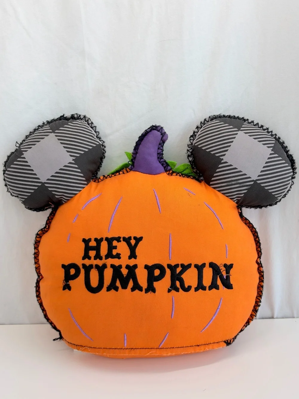 Disney Parks Mickey Mouse Jack O' Lantern Hey Pumpkin Plush Pillow Halloween ’21